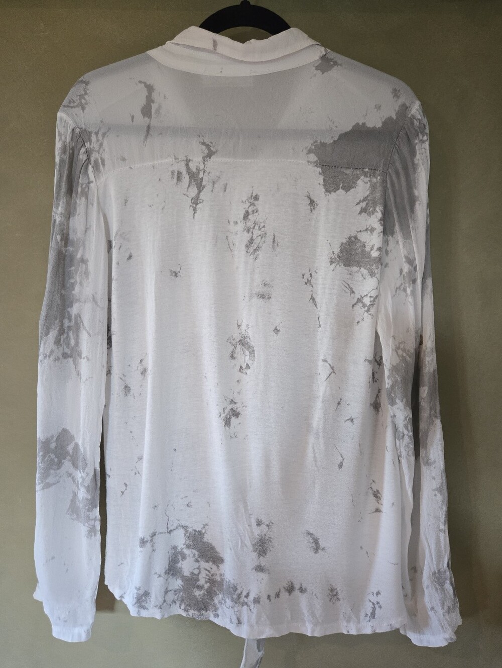 Femme Fatale | Made in Italy Silk Blend Tie-Dye Button-Up Blouse, OS - Picture 3 of 7